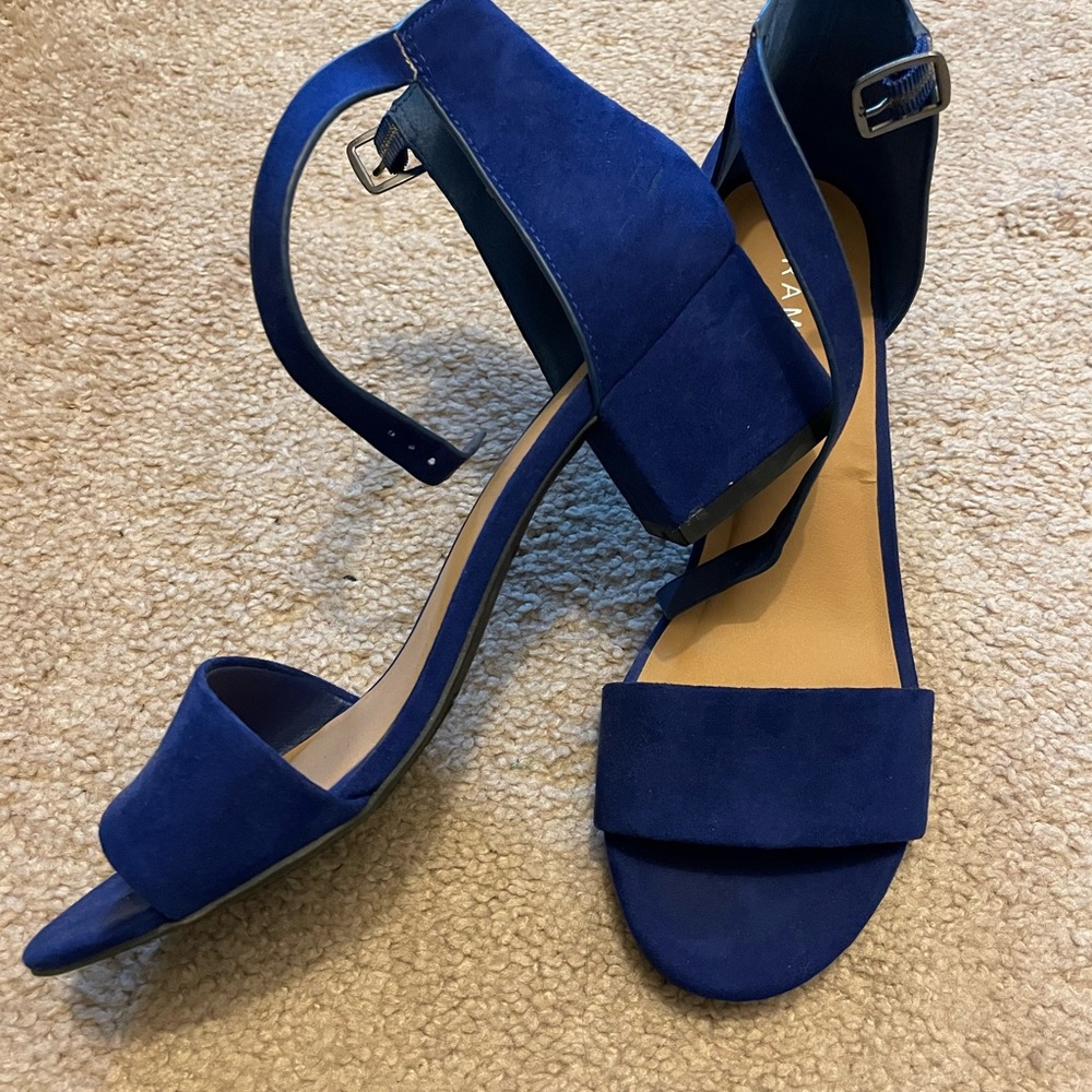 Short blue summer sandals